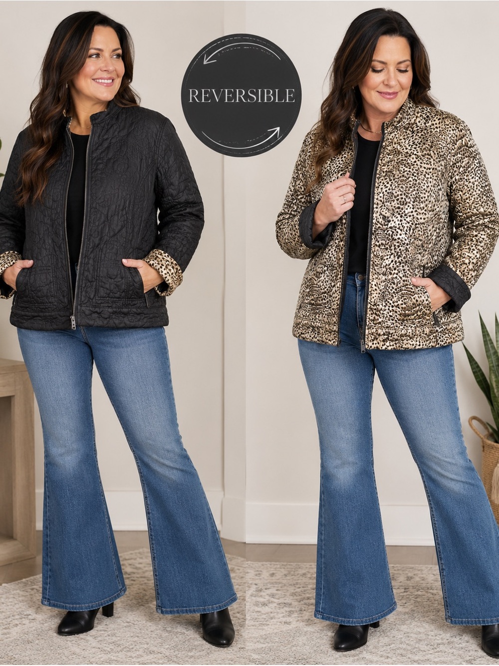 Chico's Leopard Print Reversible Jacket 06-0214